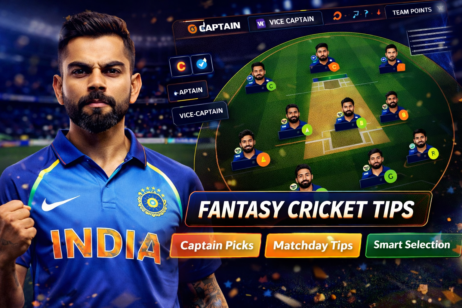 Cric Play App role based fantasy cricket checklist
