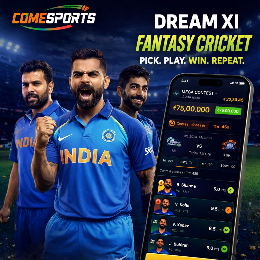 Cric Play App fantasy cricket and India team visual